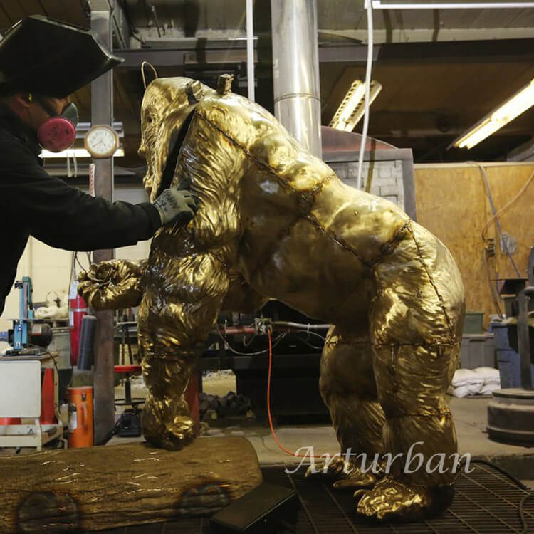 Animal Sculpture Bronze Gorilla Large Life Size Gorilla Statue OAG-21
