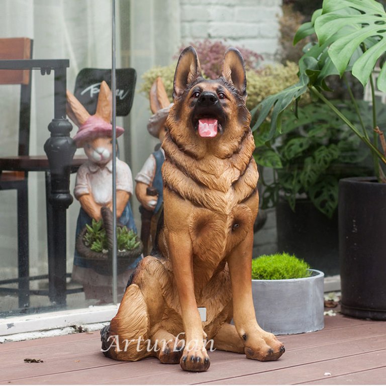 german shepherd puppy statue