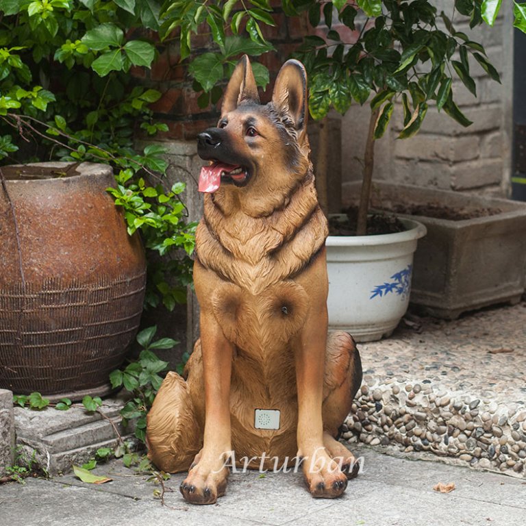 large german shepherd garden ornament