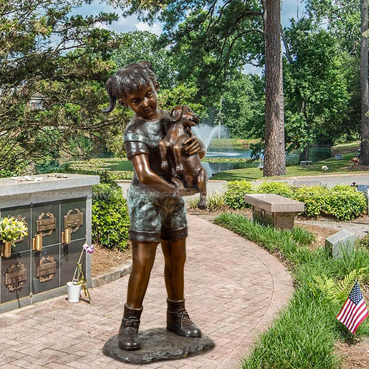 Life Size Garden Bronze Sculpture Boy