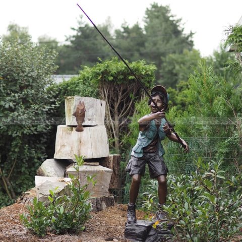 fishing boy statue - Arturban Statue