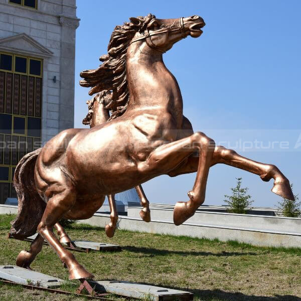 horse rearing statue