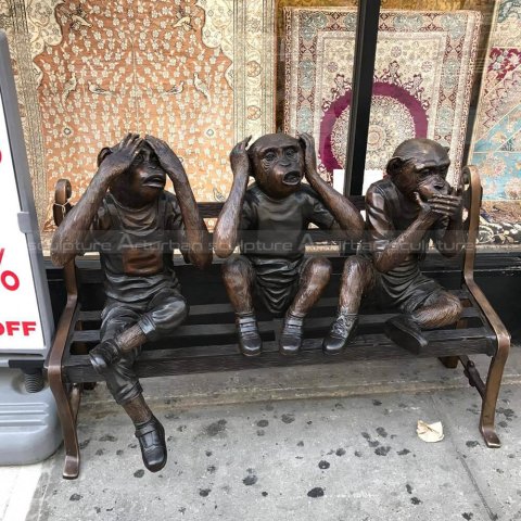 three wise monkeys sculpture