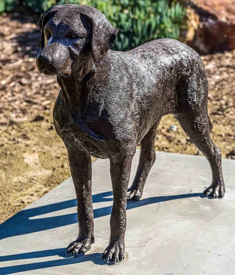 brass dog statue