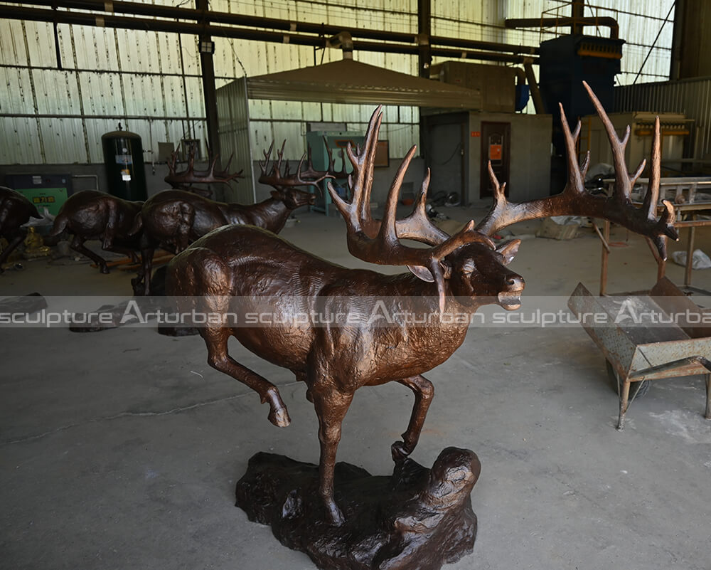 bronze deer statue