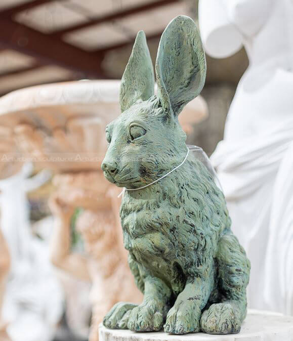 brass rabbit statue