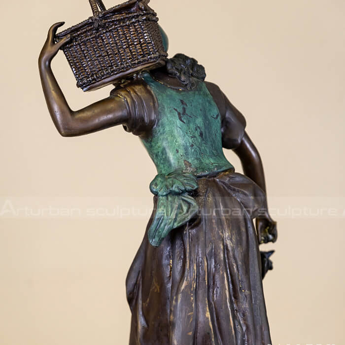 girl and basket statue