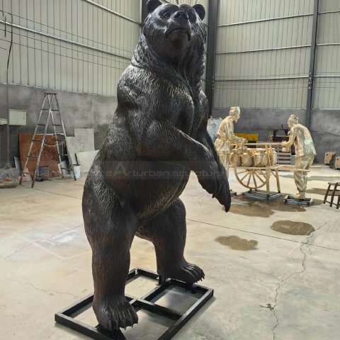 Bronze Standing Bear Statue