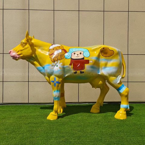 painted cow statue
