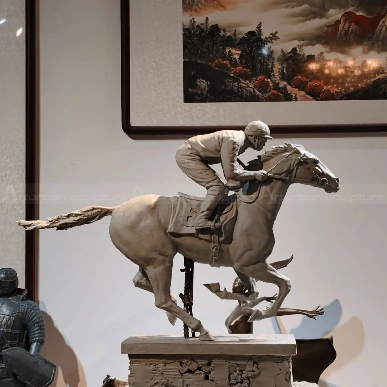 bronze horse racing art statues