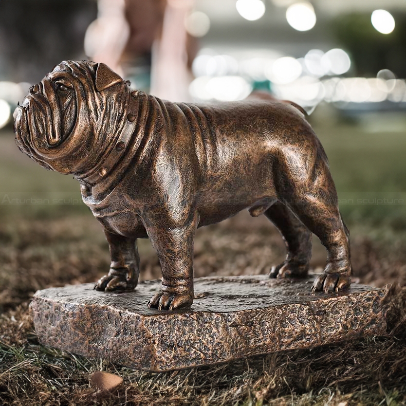 bronze bulldog statue for sale