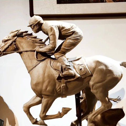 bronze horse racing art statues