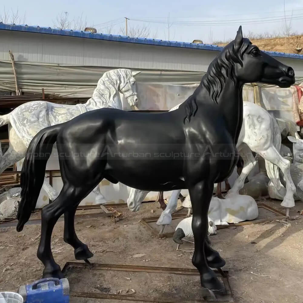 horse life size statue standing