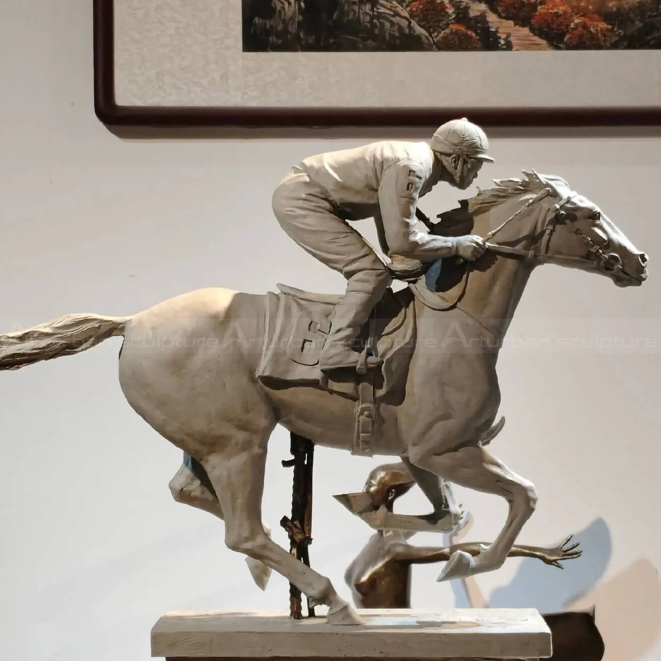 bronze horse racing art statues