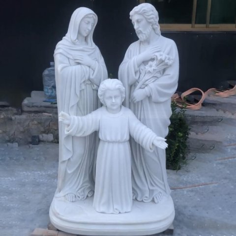 holy family marble statue