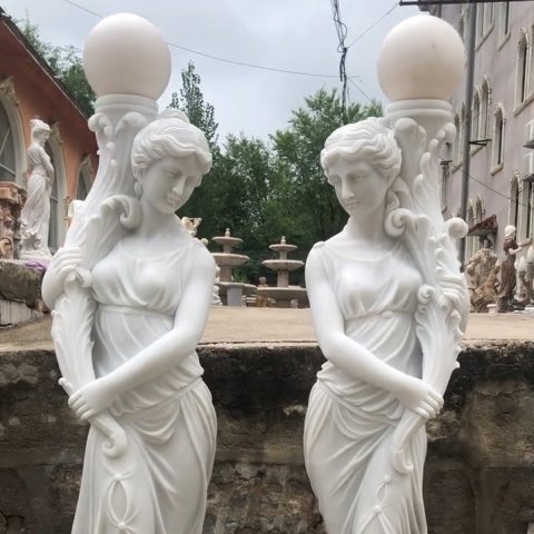 lighted statues