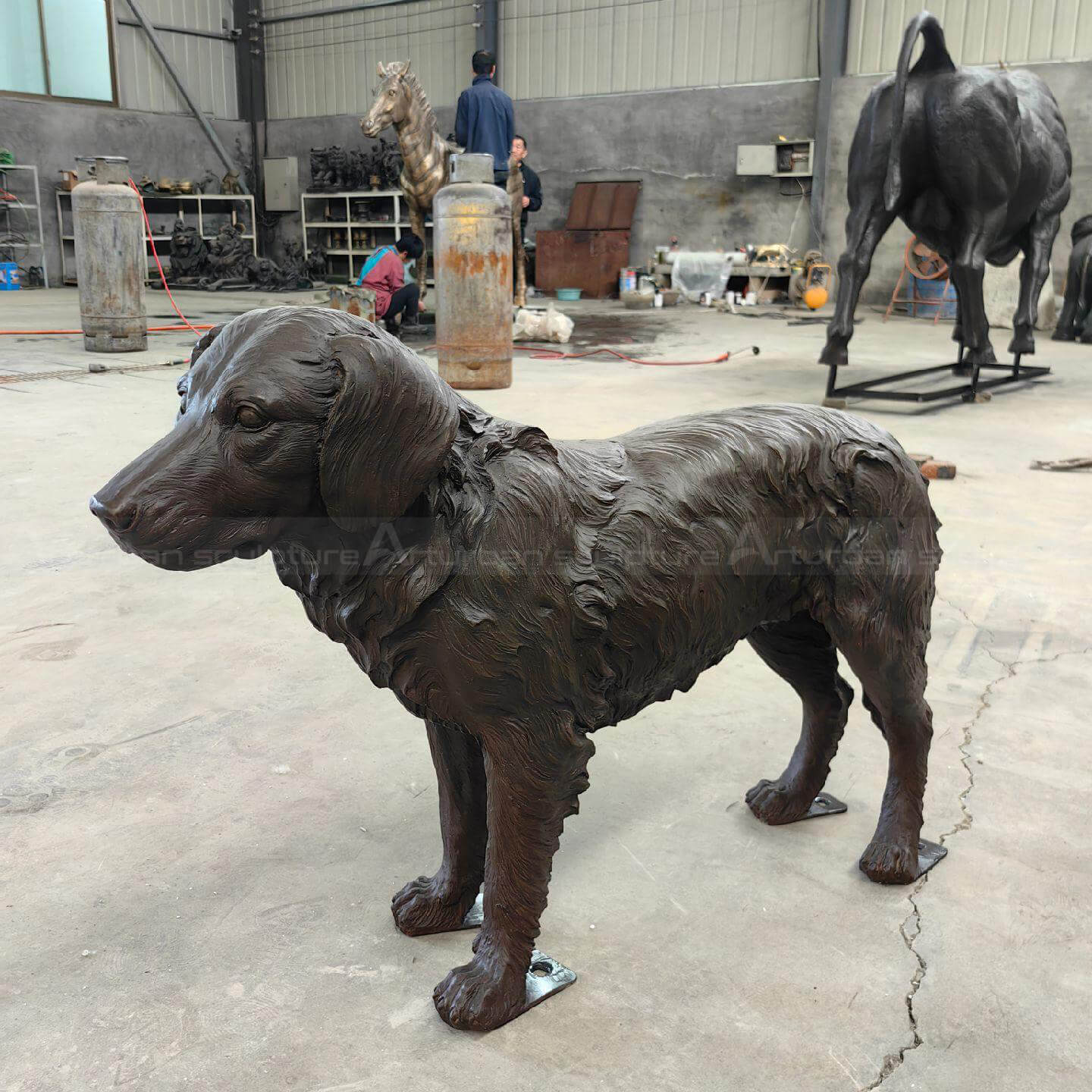 bronze dog figurine