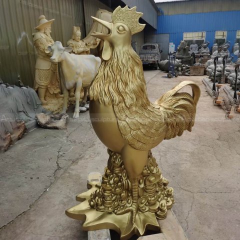 gold rooster statue