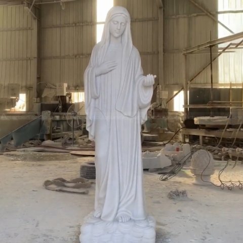 virgin mary marble statue