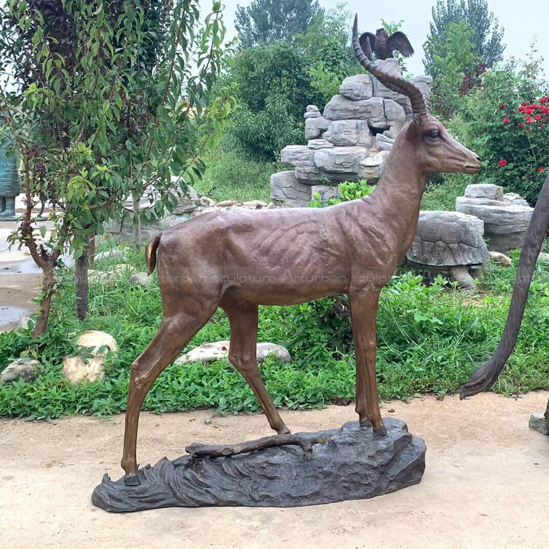 brass antelope statue