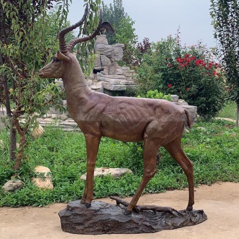 brass antelope statue