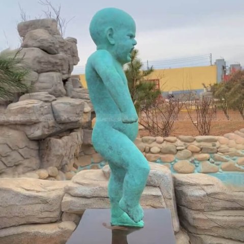 bronze angry child statue - Arturban Statue