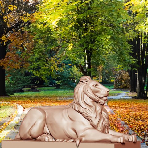 Lying Down Lion Statue