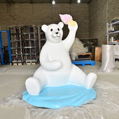 White Bear Cartoon Statue