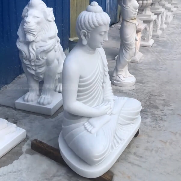 White Sitting Buddha Statue