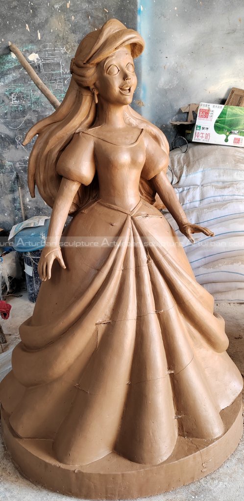 ariel disney statue clay mold