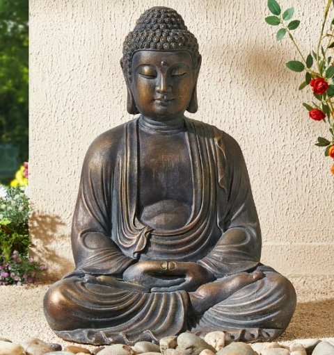 large sitting buddha statue-