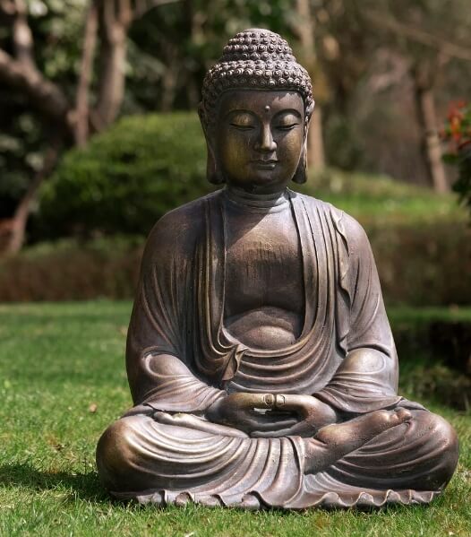 large sitting buddha statue-