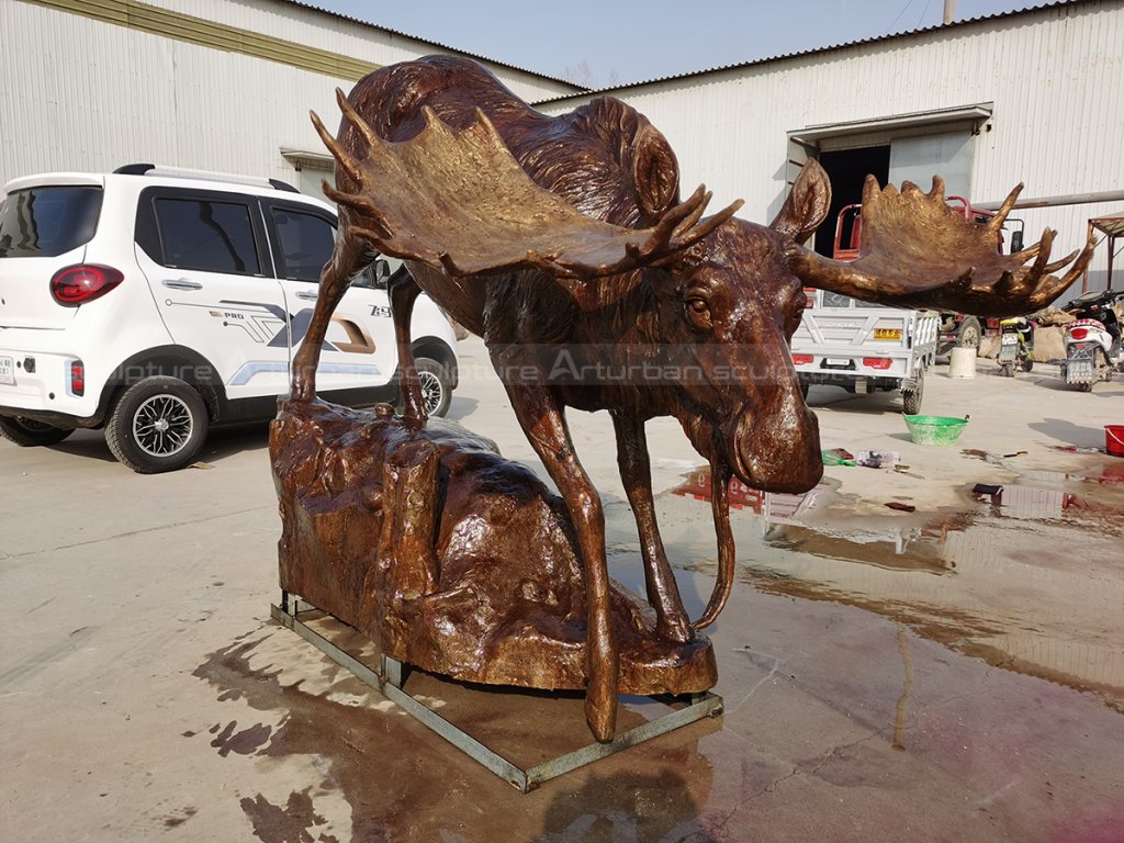 life size bronze moose statues