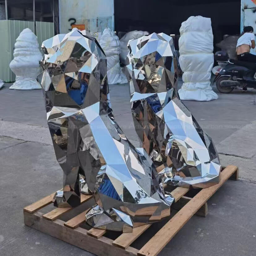 geometric lion statue