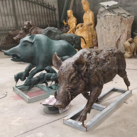 Bronze Boar Statue