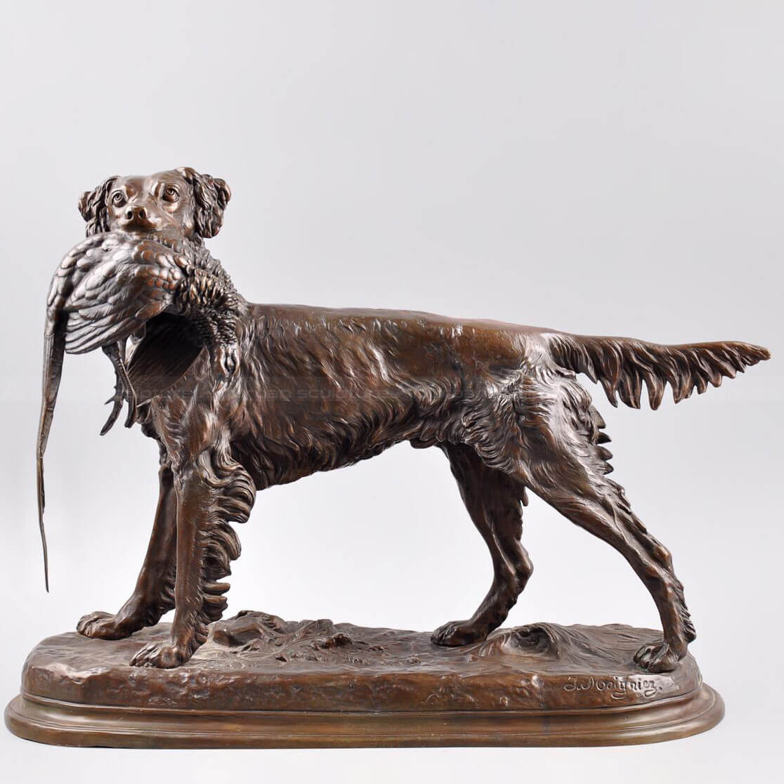 Bronze Hunting Dog Sculpture