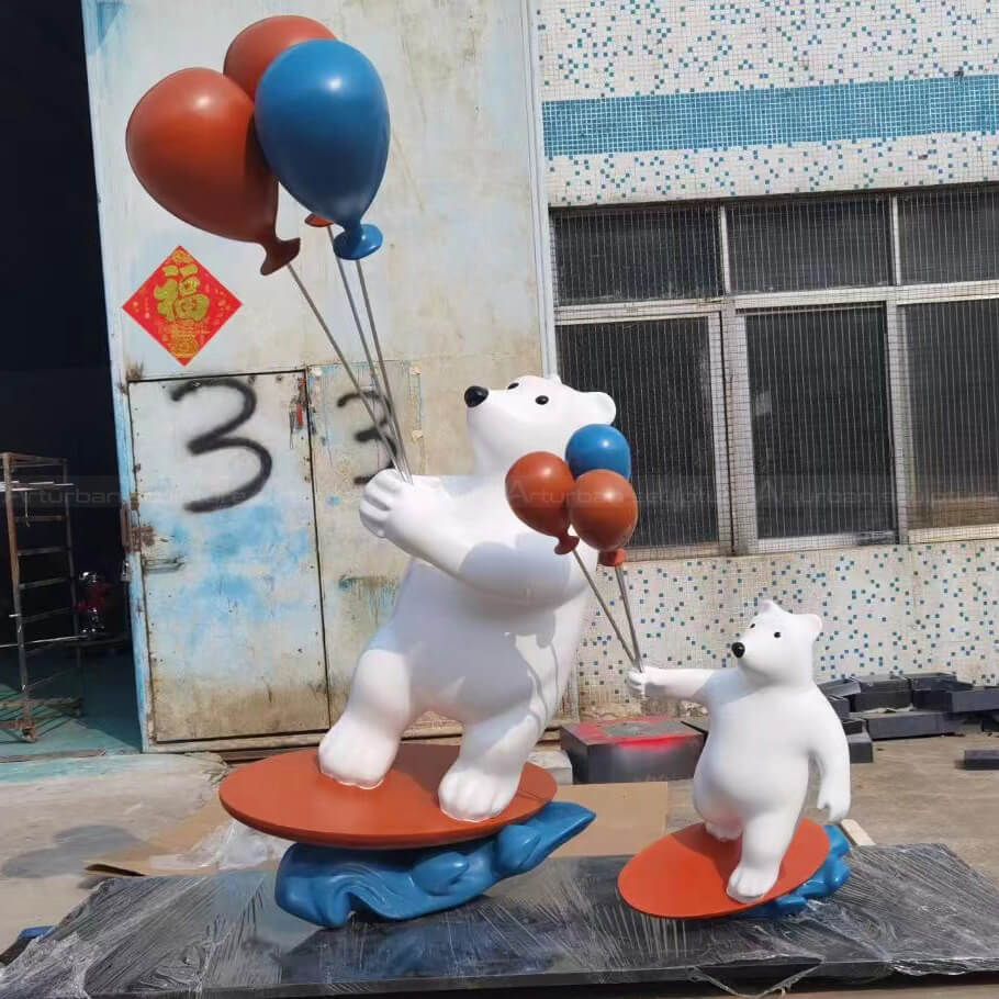 Cartoon White Bear Statue