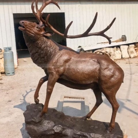Metal Elk Statue