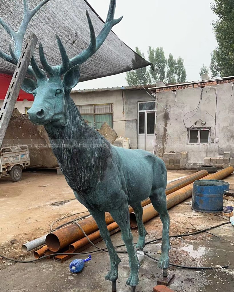 Metal Elk Sculpture