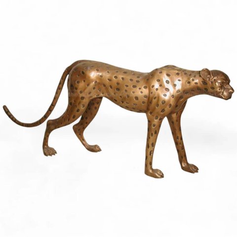 brass leopard sculpture