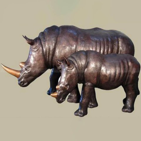 white rhino sculpture