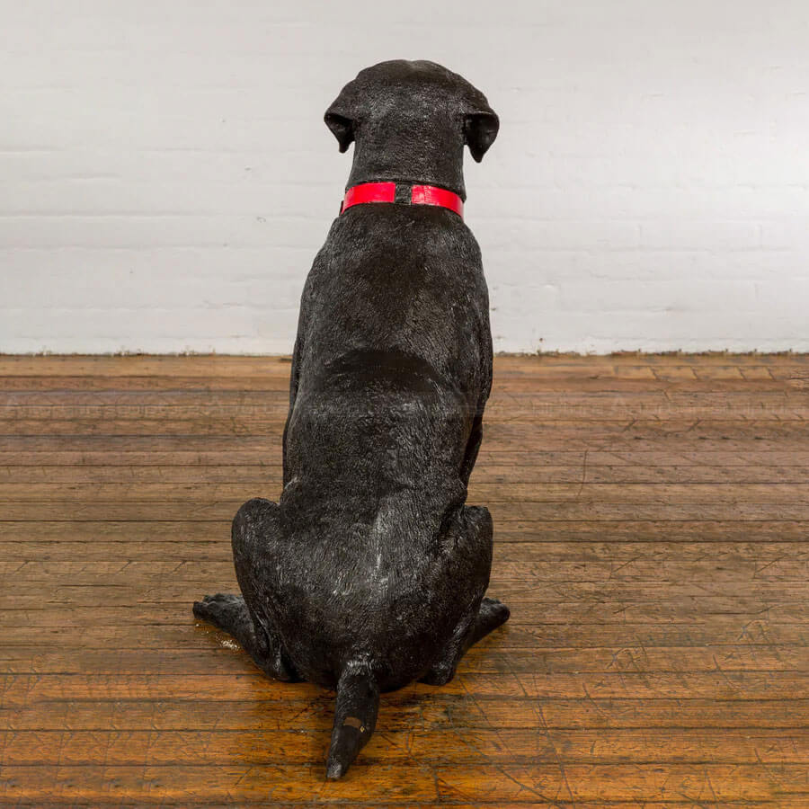 Black Lab Dog Statue