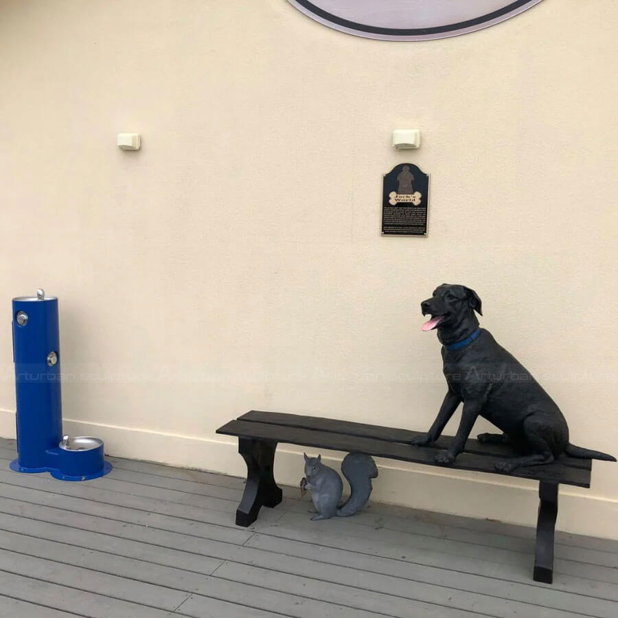 Black Labrador Retriever Statue