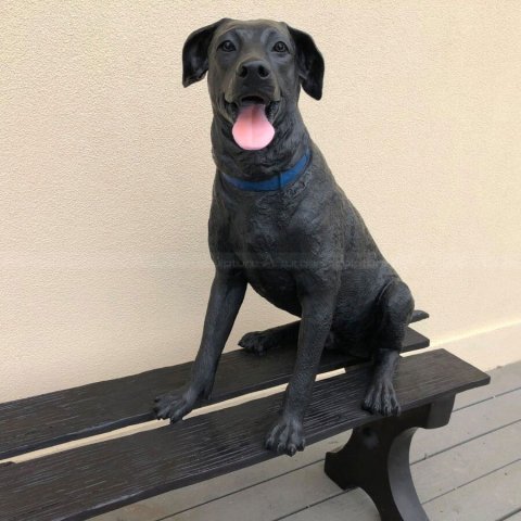 Black Labrador Retriever Statue