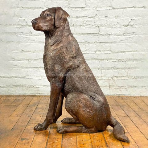 Chocolate Lab Statue