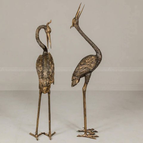 Heron Statue Pair