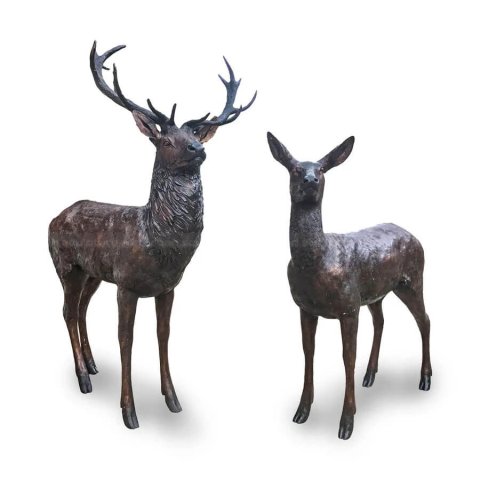 Stag and Doe Garden Ornaments