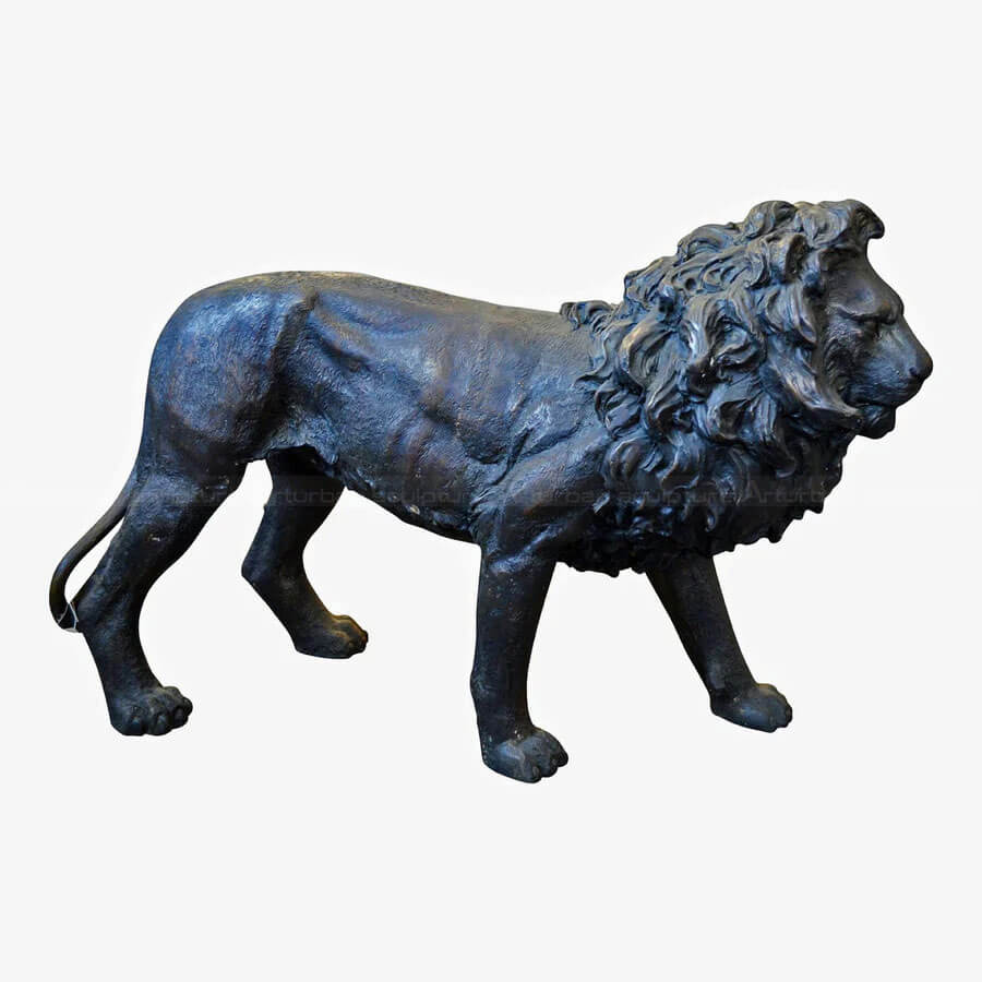 Vintage Bronze Lion Statue