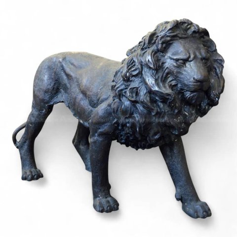 Vintage Bronze Lion Statue