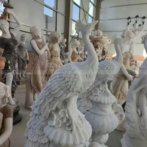 White Peacock Statue